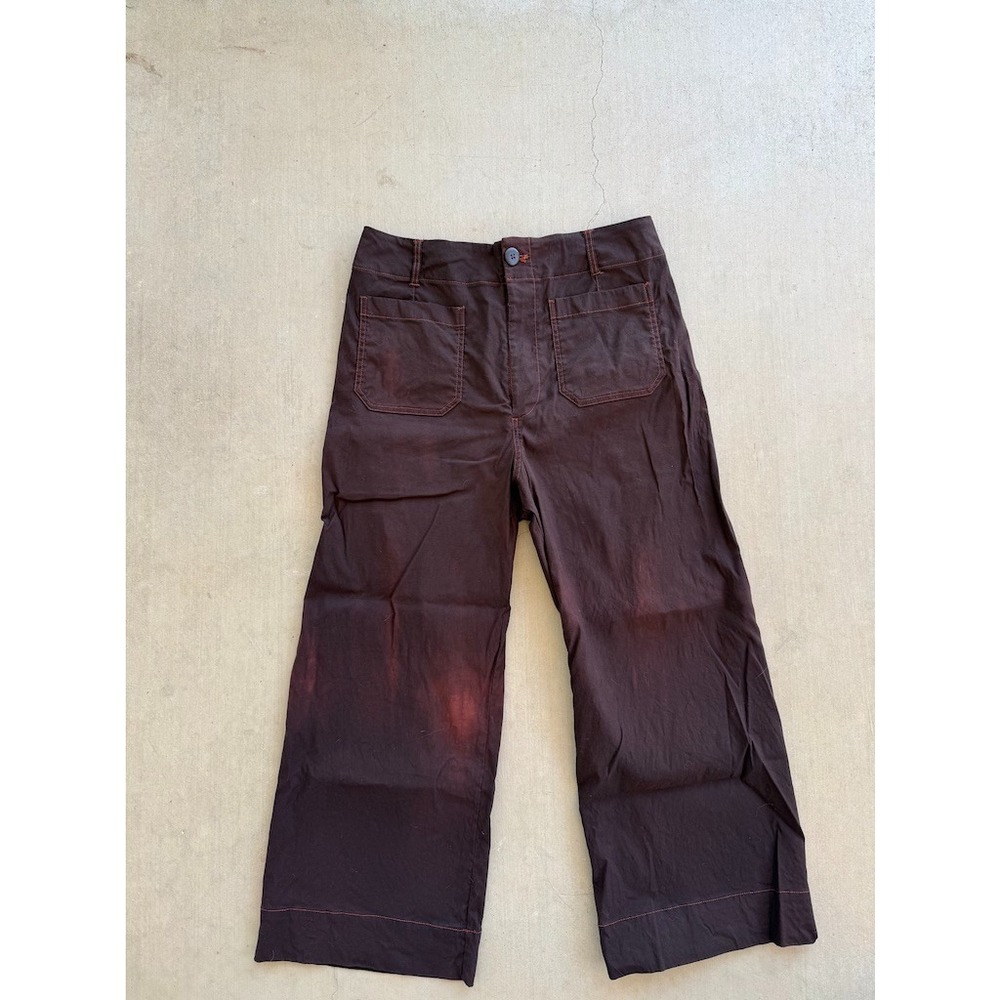 Maeve Colette Pants Womens 32 Brown Cropped Wide Leg Anthropologie